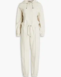 Brunello Cucinelli Bead-embellished French cotton-terry jumpsuit - White White