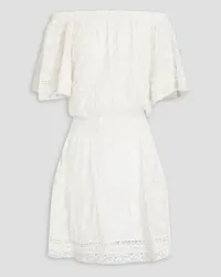 Melissa Odabash Michelle off-the-shoulder embroidered georgette mini dress - White White