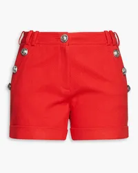 Balmain Button-embellished cotton-canvas shorts - Red Red