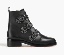 Studded leather ankle boots - Black