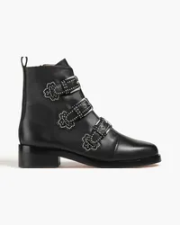 Maje Studded leather ankle boots - Black Black