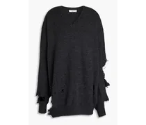 Oversized distressed wool sweater - Gray