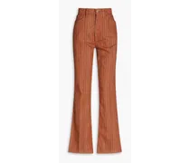 70s striped high-rise bootcut jeans - Brown