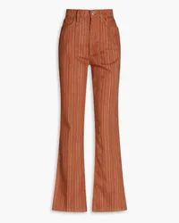 RE/DONE 70s striped high-rise bootcut jeans - Brown Brown