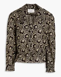 ba&sh Gwen gathered printed Lyocell-blend shirt - Black Black