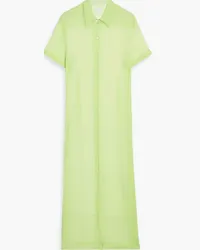 Dries van Noten Silk-crepon midi shirt dress - Green Green