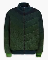 Missoni Quilted dégradé bouclé-knit down bomber jacket - Green Green