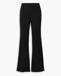 GALVAN Rhea ribbed-knit flared pants - Black Black