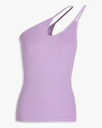 Enza Costa One-shoulder ribbed jersey top - Purple Purple