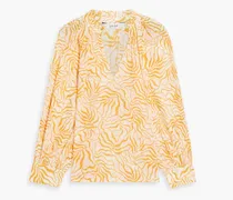 Stow printed cotton-voile blouse - Yellow