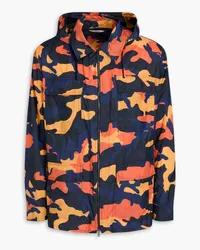 Valentino Garavani Camouflage-print shell hooded jacket - Orange Orange