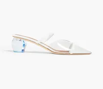 Lana leather-trimmed PVC mules - White