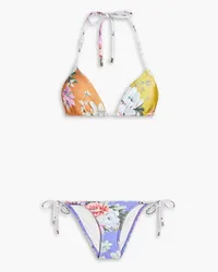 Zimmermann Floral-print triangle bikini - Yellow Yellow