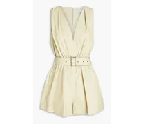 Garissa belted leather playsuit - Yellow