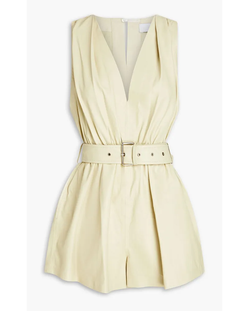 IRO Garissa belted leather playsuit - Yellow Yellow