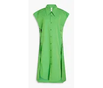 Adri cotton and silk-blend poplin midi shirt dress - Green