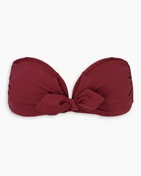 Zimmermann Bow-detailed bandeau bikini top - Burgundy Burgundy