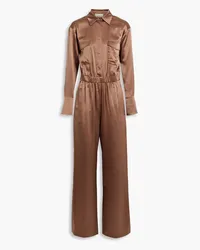 NICHOLAS Emma silk-satin wide-leg jumpsuit - Brown Brown