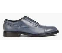 Burnished leather Oxford shoes - Blue