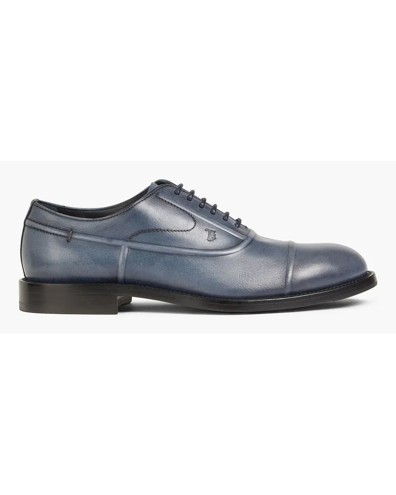 TOD'S Burnished leather Oxford shoes - Blue Blue