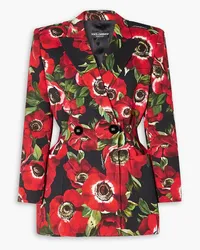 Dolce & Gabbana Double-breasted floral-print cady blazer - Red Red