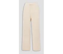 Ribbed cotton wide-leg pants - White