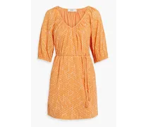 Tillman printed broderie anglaise cotton mini dress - Orange