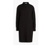 Lyocell and linen-blend shirt dress - Black
