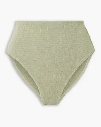 Totême Shirred high-rise bikini briefs - Green Green