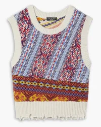 Rag & Bone Hollis distressed Fair Isle wool-blend vest - Blue Blue