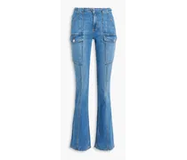 Aspen belted high-rise flared jeans - Blue