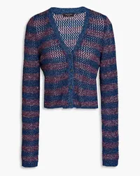 Rag & Bone Cropped striped open-knit cardigan - Blue Blue