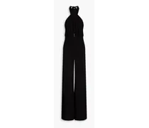 Jersey halterneck wide-leg jumpsuit - Black