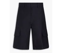 Cotton-twill cargo shorts - Blue