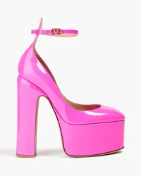 Valentino Garavani Tan-Go patent-leather platform pumps - Pink Pink