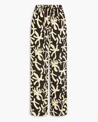 Nanushka Mirela printed crepe wide-leg pants - Brown Brown