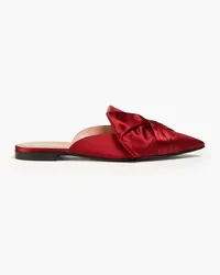 Alberta Ferretti Ruched satin slippers - Red Red