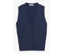 Emilia cotton and merino wool-blend vest - Blue