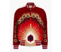 Appliquéd wool and cashmere-blend felt bomber jacket - Red