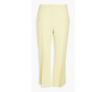 Cropped wool-blend bootcut pants - Yellow