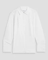 Derek Lam Pintucked cotton-blend Oxford shirt - White White