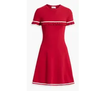 Ruffled knitted mini dress - Red