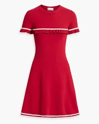 RED Valentino Ruffled knitted mini dress - Red Red