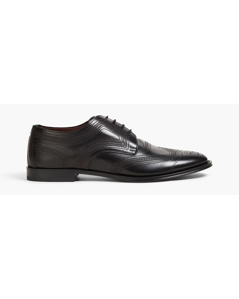 Dolce & Gabbana Perforated leather derby shoes - Black Black