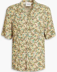 Nanushka Floral-print crinkled-crepe shirt - Neutral Neutral