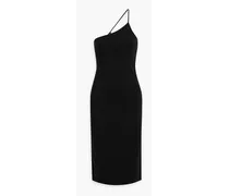 Irina one-shoulder stretch-jersey midi dress - Black