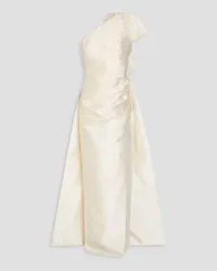 Rachel Gilbert One-shoulder bow-detailed wool and silk-blend mikado bridal gown - White White