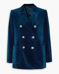 Fortela Brandy double-breasted cotton-velvet blazer - Blue Blue