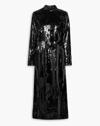 Commission Sequined crepe turtleneck midi dress - Black Black