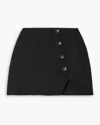 Reformation Taylor button-detailed linen mini skirt - Black Black